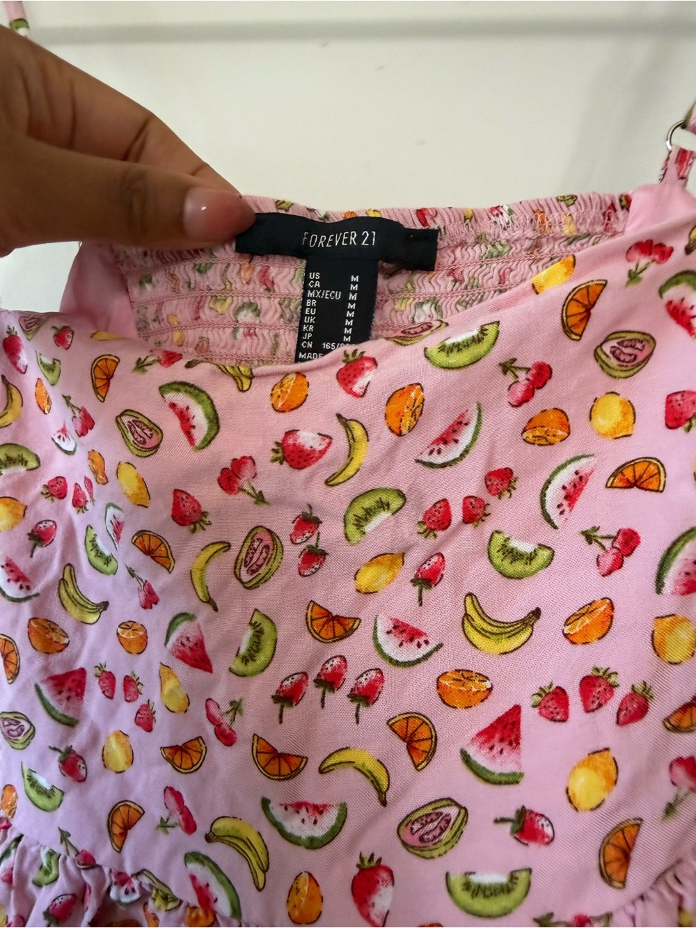 Forever 21 Pink Fruit-Print Peplum Camisole - Picture 2 of 2